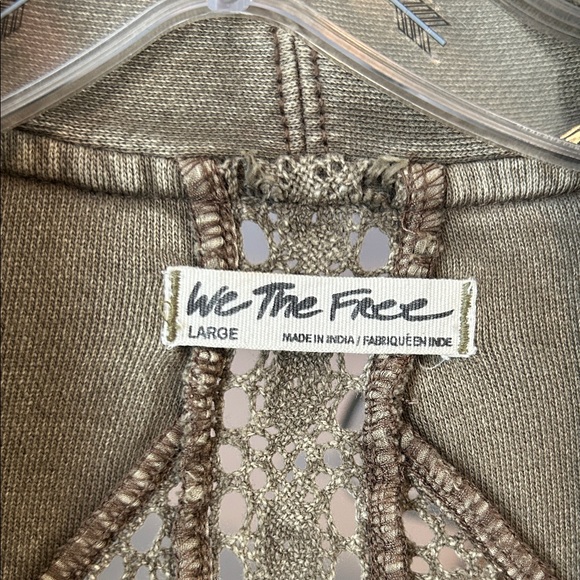 Free People Khaki Blazer with Lace Accents - Picture 2 of 5